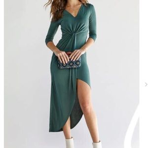 Cupshe Twist Front Midi / Maxi Dress in Everglade Green
